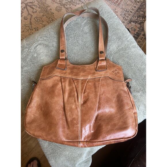 PATRICIA NASH Napoli Shoulder Bag Pleated Tan Leather Purse Hand Bag Preloved - Picture 1 of 16